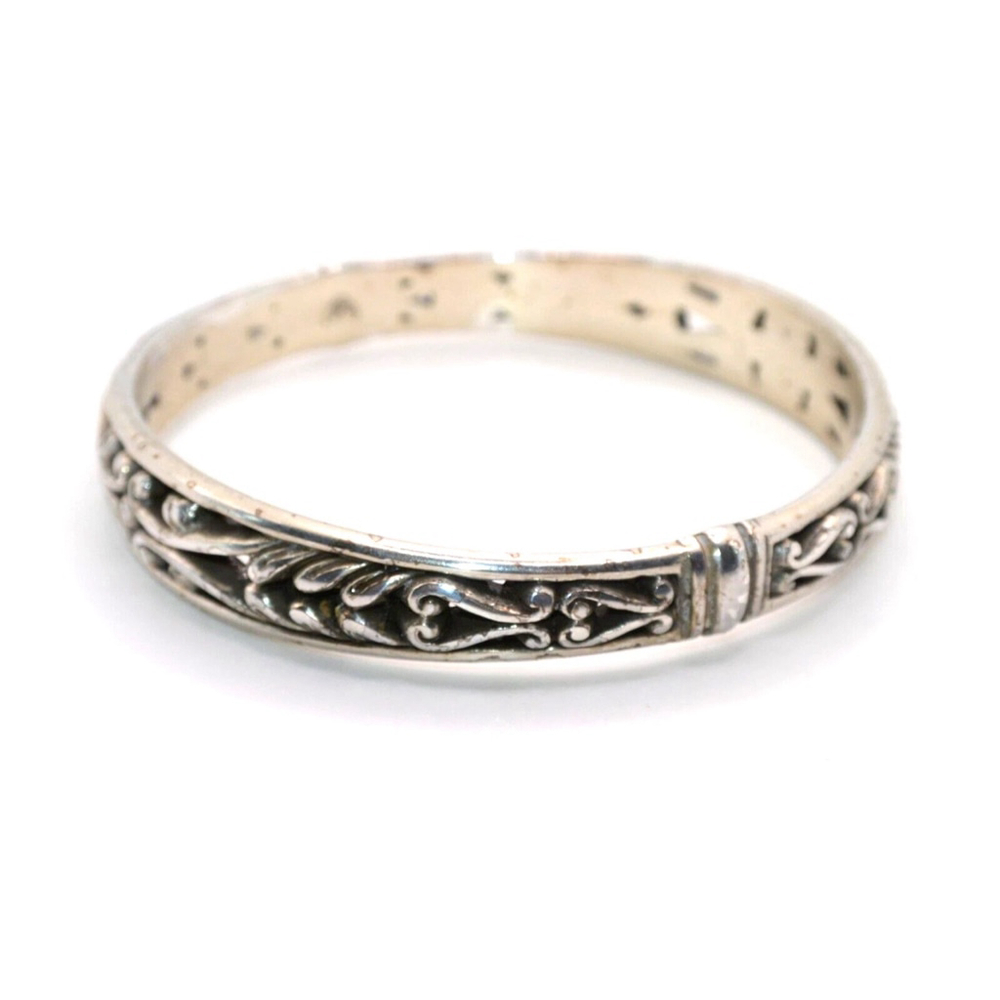 Brighton Silver Plated Scrollwork Hinged Bangle B… - image 7